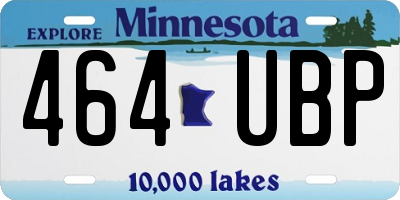 MN license plate 464UBP