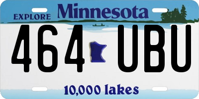MN license plate 464UBU