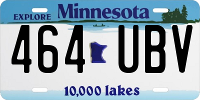 MN license plate 464UBV