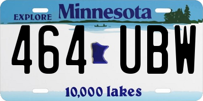 MN license plate 464UBW