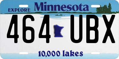 MN license plate 464UBX