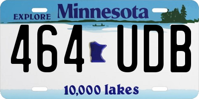 MN license plate 464UDB