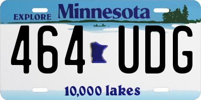 MN license plate 464UDG