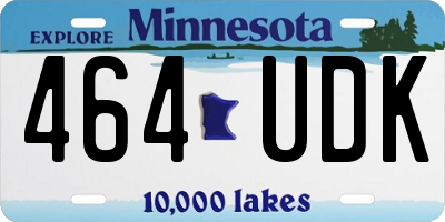 MN license plate 464UDK