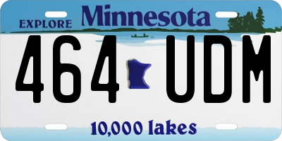 MN license plate 464UDM