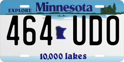 MN license plate 464UDO