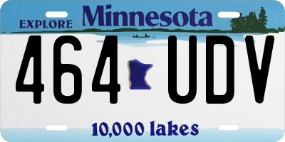 MN license plate 464UDV