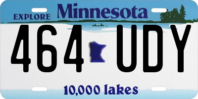 MN license plate 464UDY