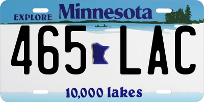 MN license plate 465LAC