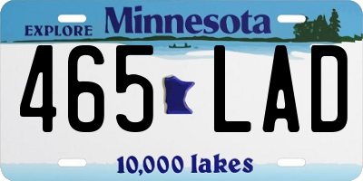 MN license plate 465LAD