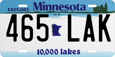 MN license plate 465LAK