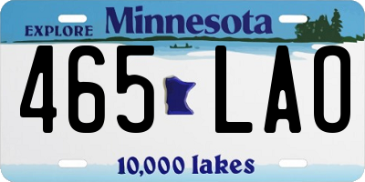 MN license plate 465LAO