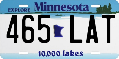 MN license plate 465LAT