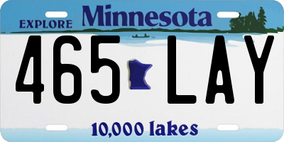 MN license plate 465LAY
