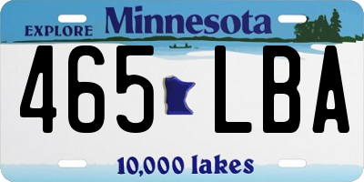 MN license plate 465LBA