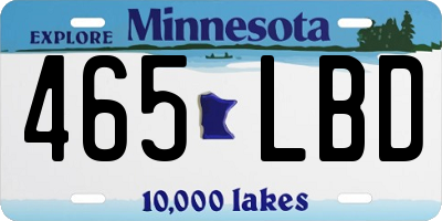 MN license plate 465LBD