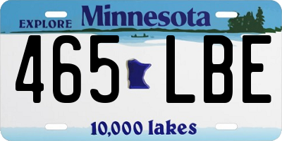 MN license plate 465LBE