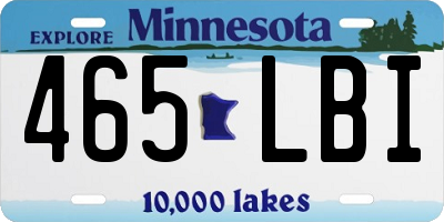 MN license plate 465LBI