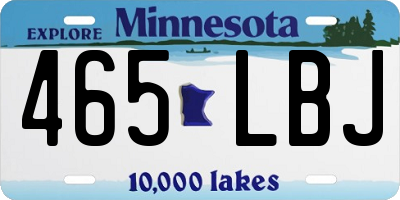 MN license plate 465LBJ