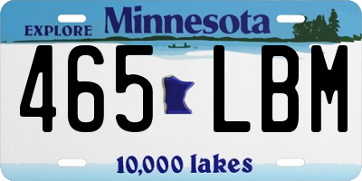 MN license plate 465LBM