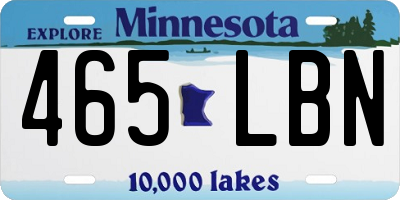 MN license plate 465LBN