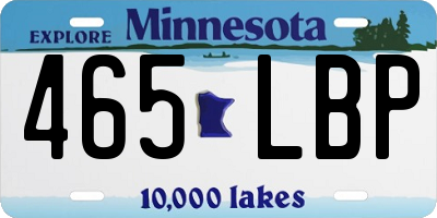 MN license plate 465LBP
