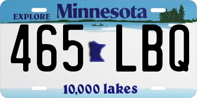 MN license plate 465LBQ