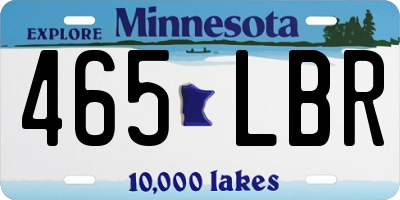 MN license plate 465LBR