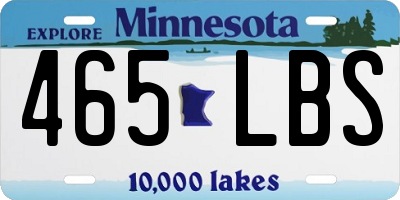 MN license plate 465LBS