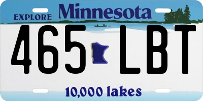 MN license plate 465LBT