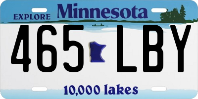 MN license plate 465LBY