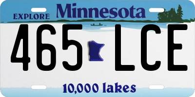 MN license plate 465LCE