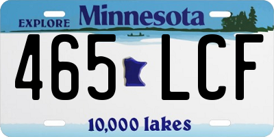 MN license plate 465LCF