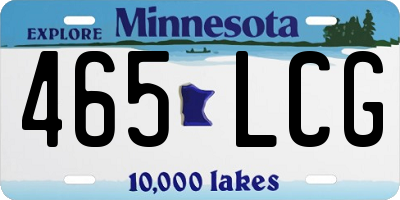 MN license plate 465LCG