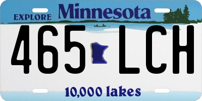 MN license plate 465LCH