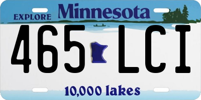 MN license plate 465LCI