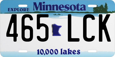 MN license plate 465LCK