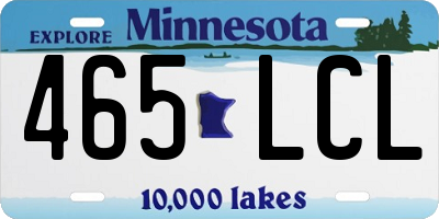 MN license plate 465LCL