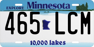MN license plate 465LCM