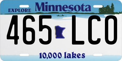 MN license plate 465LCO