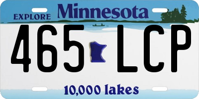 MN license plate 465LCP