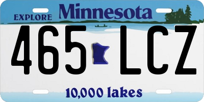 MN license plate 465LCZ