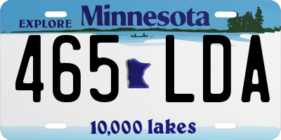 MN license plate 465LDA