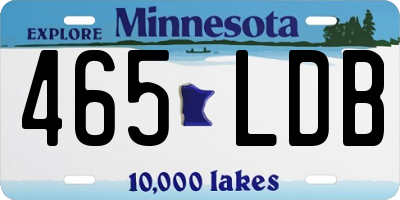 MN license plate 465LDB