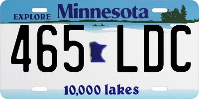 MN license plate 465LDC
