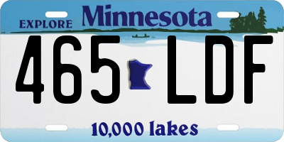 MN license plate 465LDF