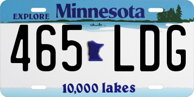 MN license plate 465LDG