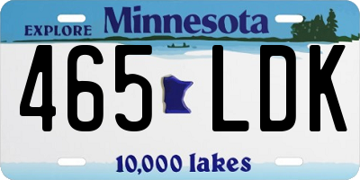 MN license plate 465LDK