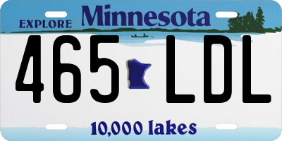 MN license plate 465LDL