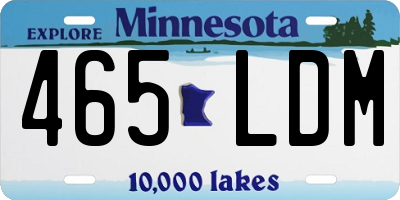 MN license plate 465LDM